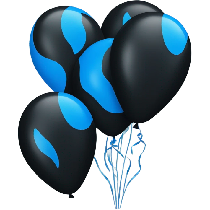 Black & Blue ballons  emoji