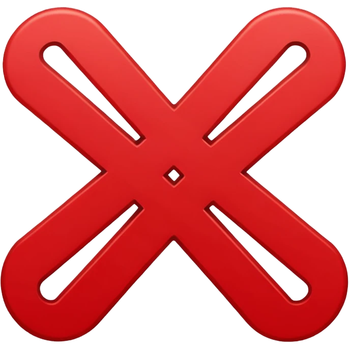 general red x symbol, make it a bit slim emoji