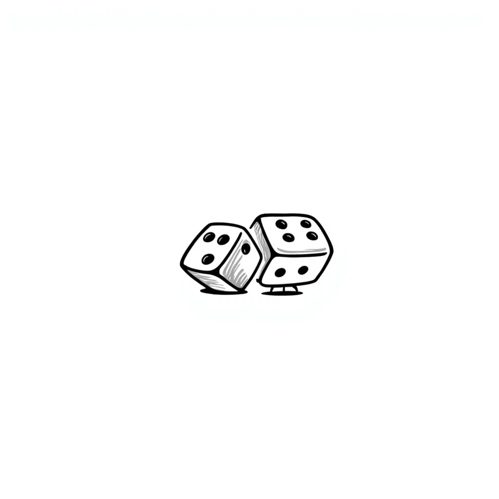 Hand-drawn dice with dots emoji
