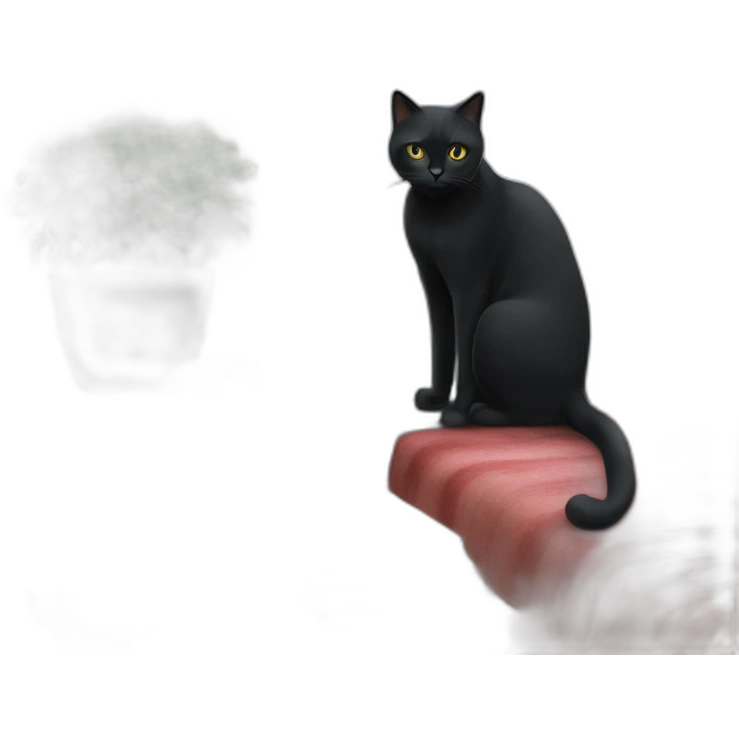 lovely black cat by window emoji