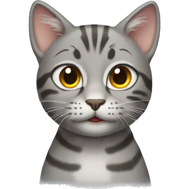 gray tabby cat emoji