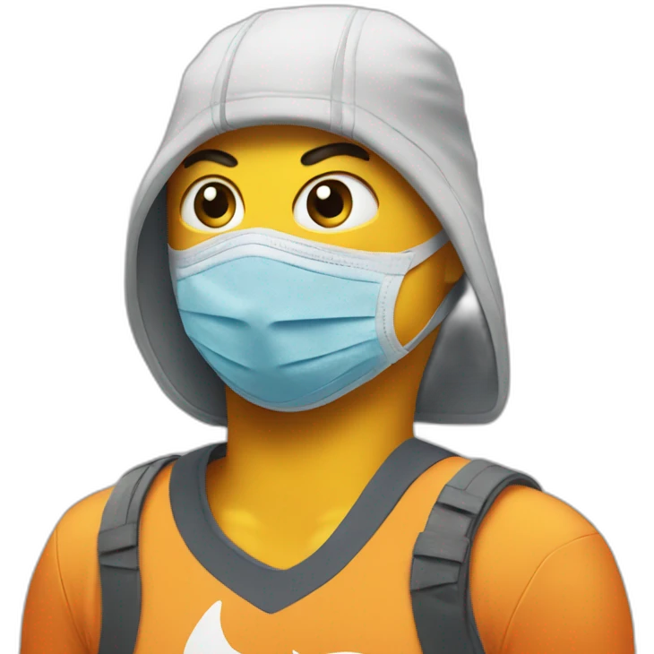 Bird wearing a nike t-shirt and mask emoji