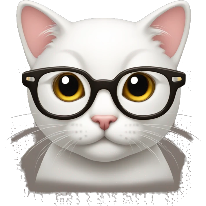 Cute cat with eyeglass emoji