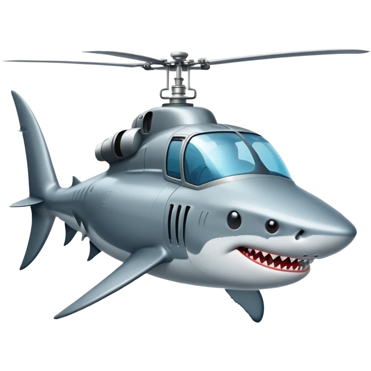 Shark in helicopter emoji