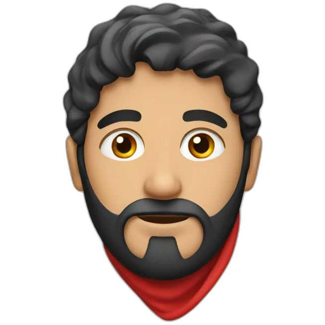 guy with face fully covered with red Arabic Shmagh emoji