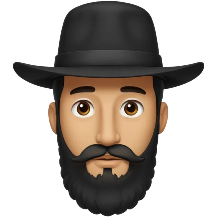  Male with long nose, black hat, long sidecurls and beard" emoji