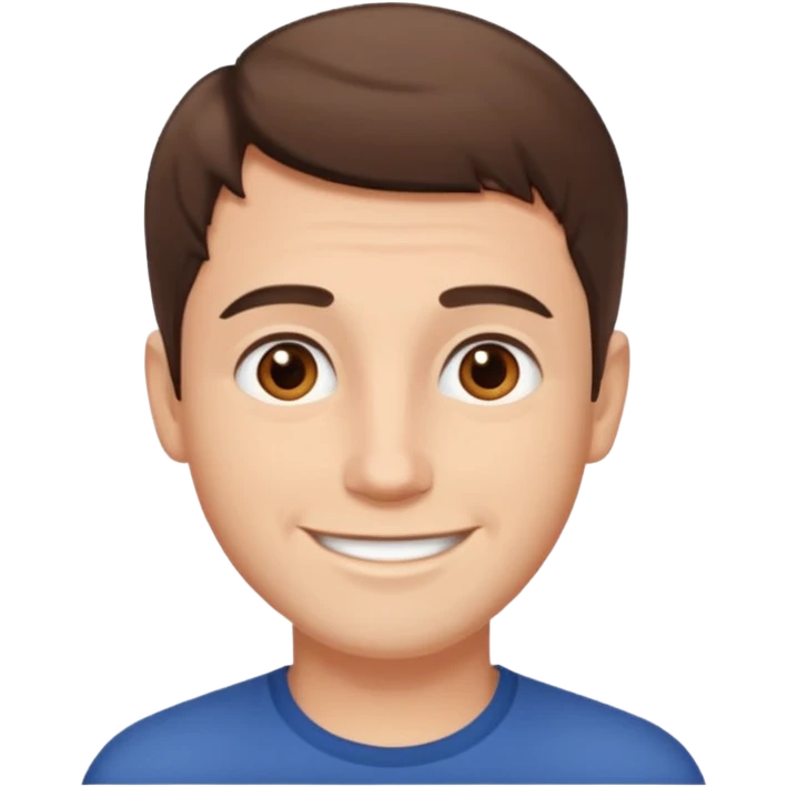 brown eyes, white, short, man brown hair haert emoji