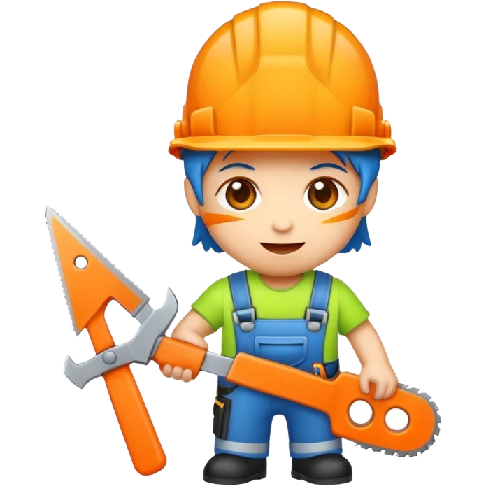 Testere related to İnşaat Aletleri, chibi emoji style, with glowing effects emoji