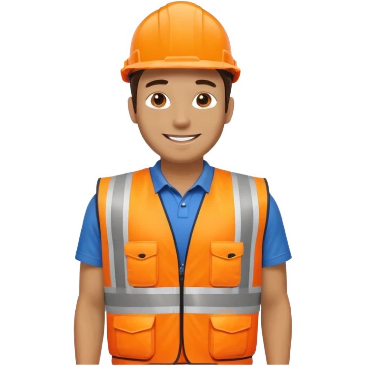 man in orange hi vis vest standing emoji