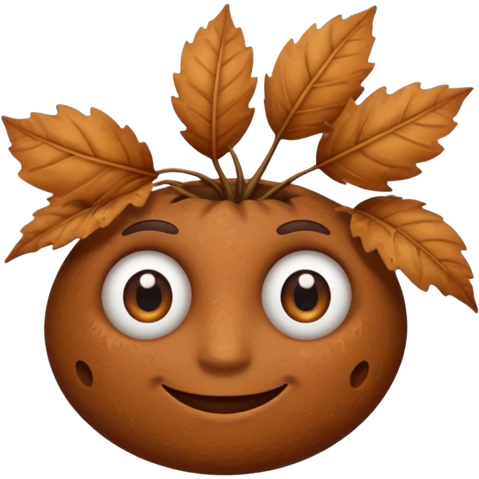 single comic dryleaf with only eyes and a smile emoji