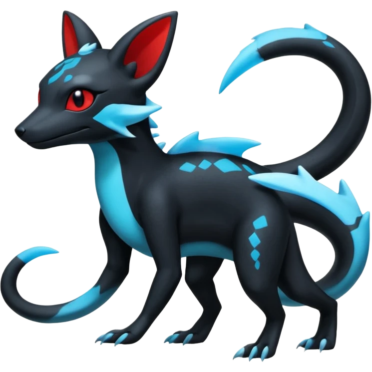 Scaley Exotic Salandit-Aurorus-Umbreon-Fakémon-hybrid-creature (full body)  emoji