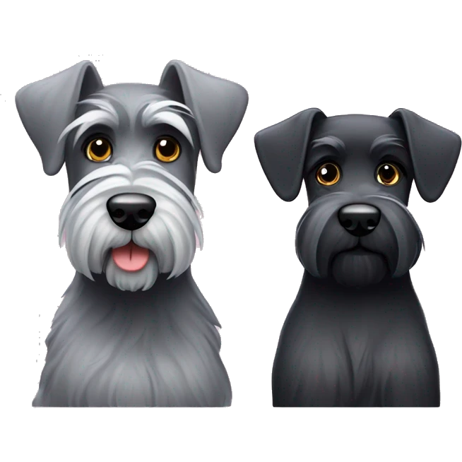 Giant schnauzer and miniture schnauzer emoji