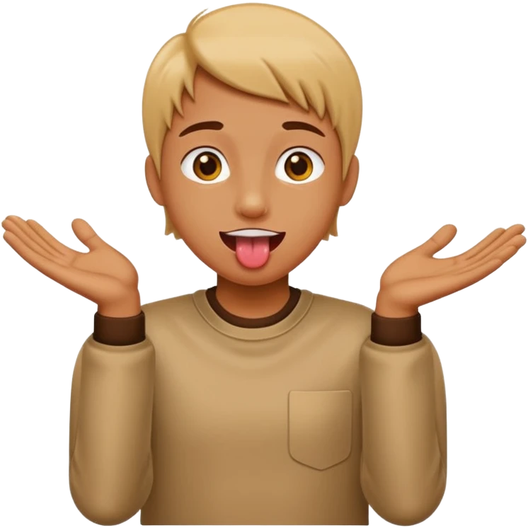 Tongue Out with hands to the side￼ emoji