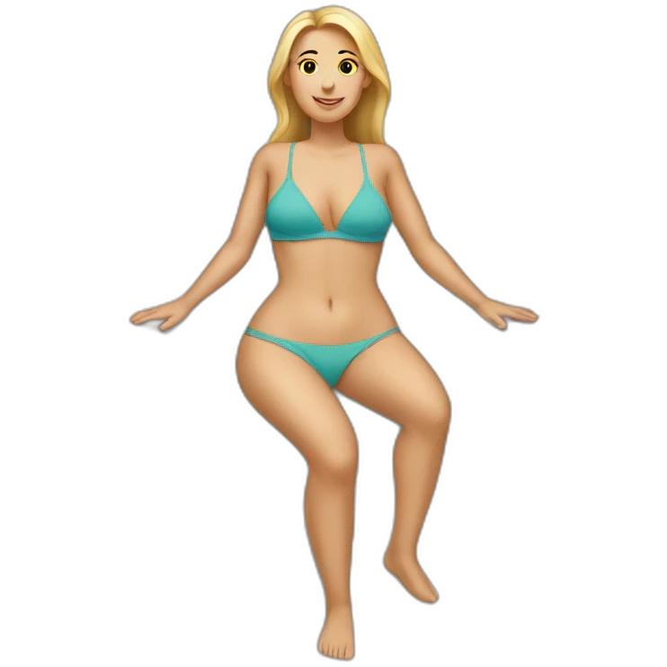 soft-fit Caucasian woman bikini (beach body) bed emoji