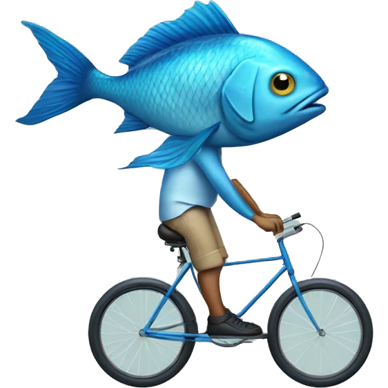Fish with legs riding unicycle  emoji