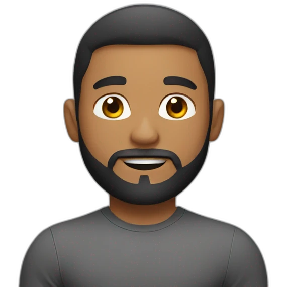 Gym boy with slight beard emoji