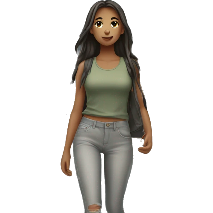 casual girl outdoor in summer emoji