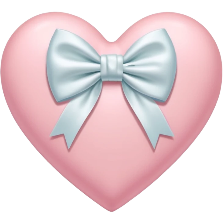Pastel pink heart with white bow emoji