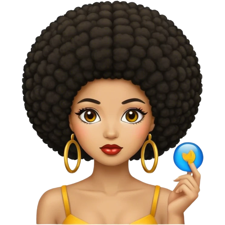 Beautiful woman afro emoji
