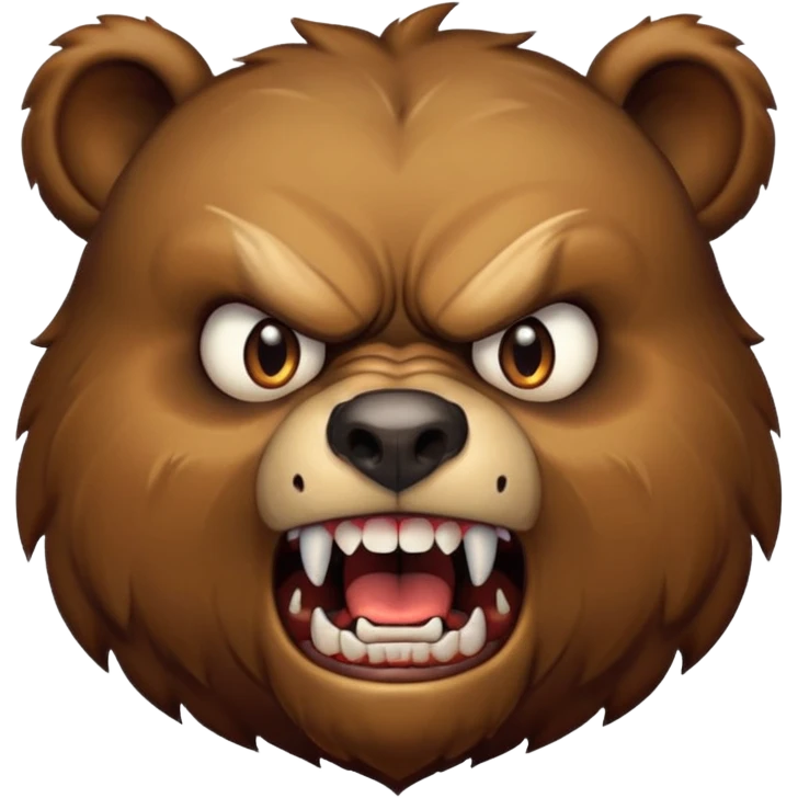 Angry bear head emoji