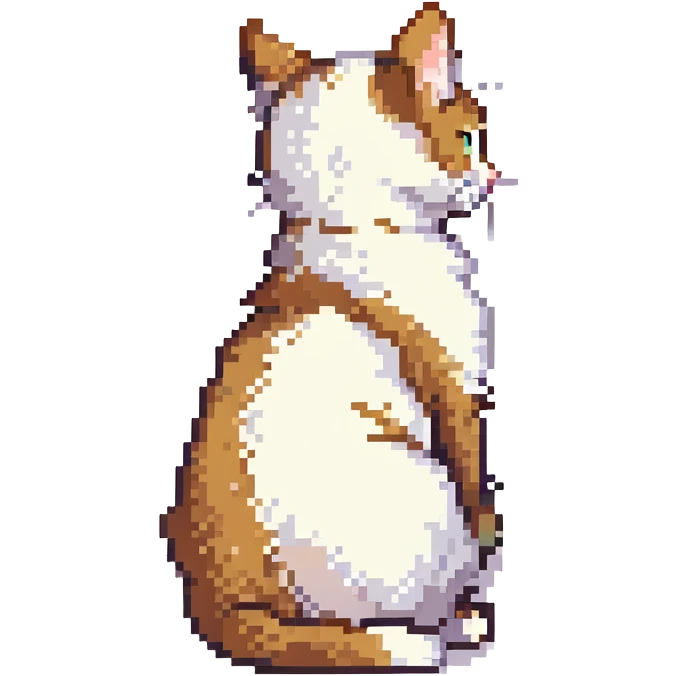 cute cat in profile, simple and charming emoji