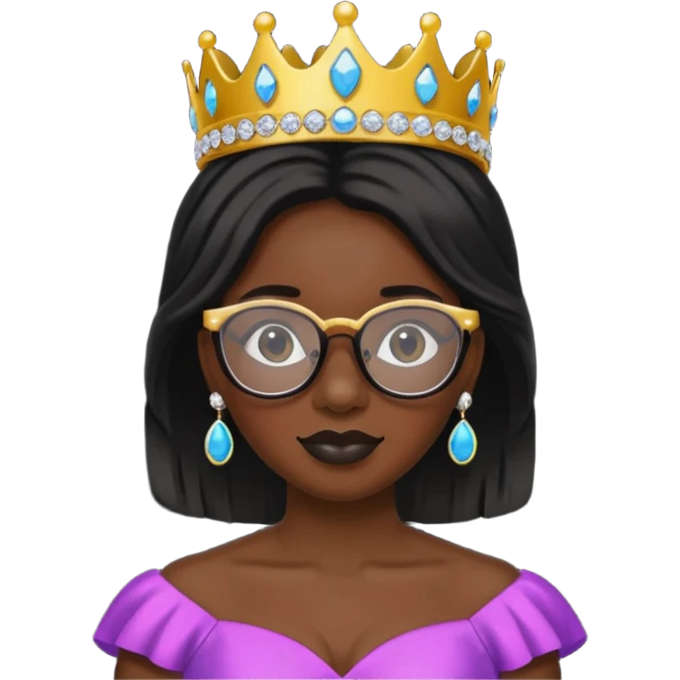 Prom queen black girl with glasses  emoji