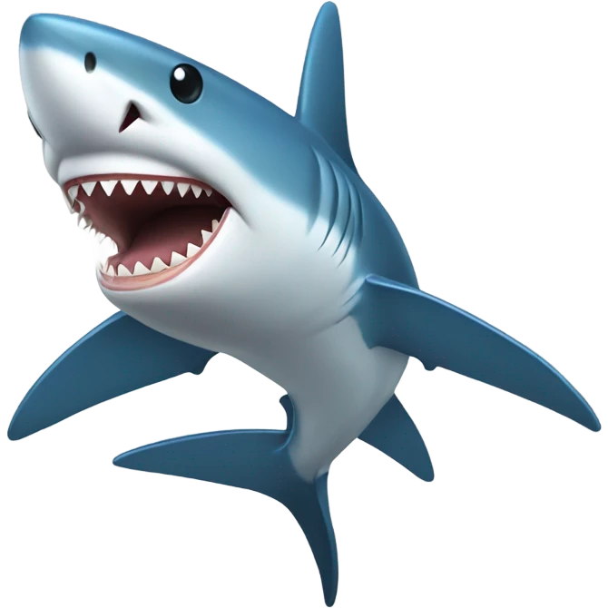 A baby blue shark holding a cross  emoji