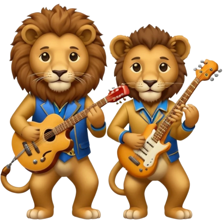 lion as Musicians emoji