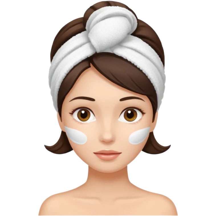 girl brunette getting a facial by a cosmetic esthetician emoji