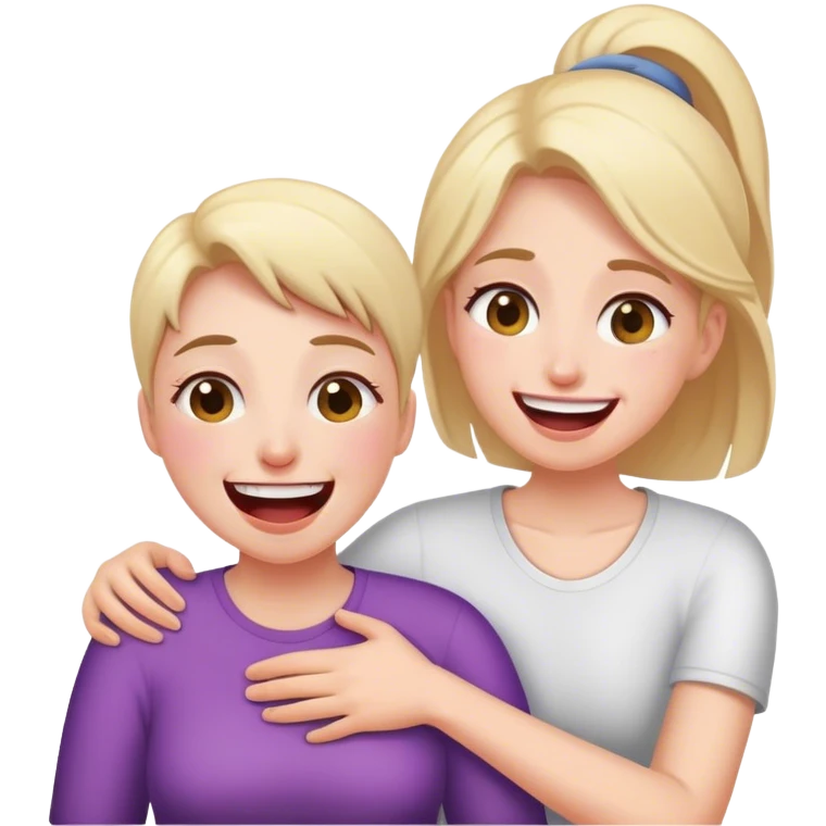Woman holding back from laughter and a handicap person emoji
