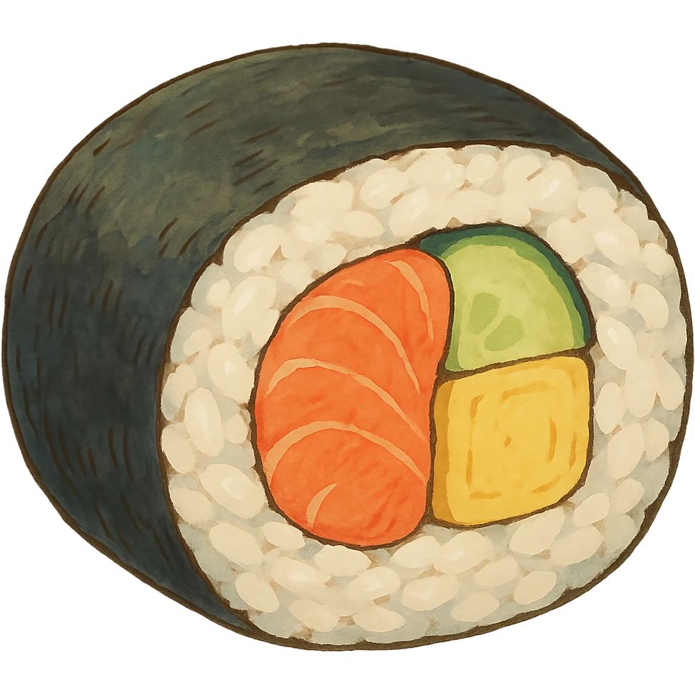 sushi roll in ghibli style emoji