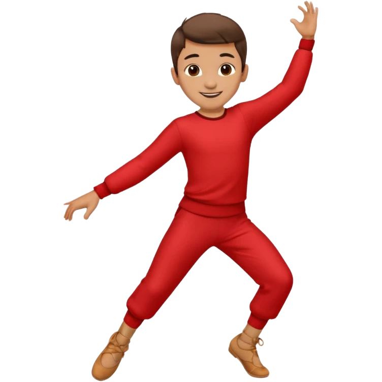 a boy is dancing with red outfit emoji