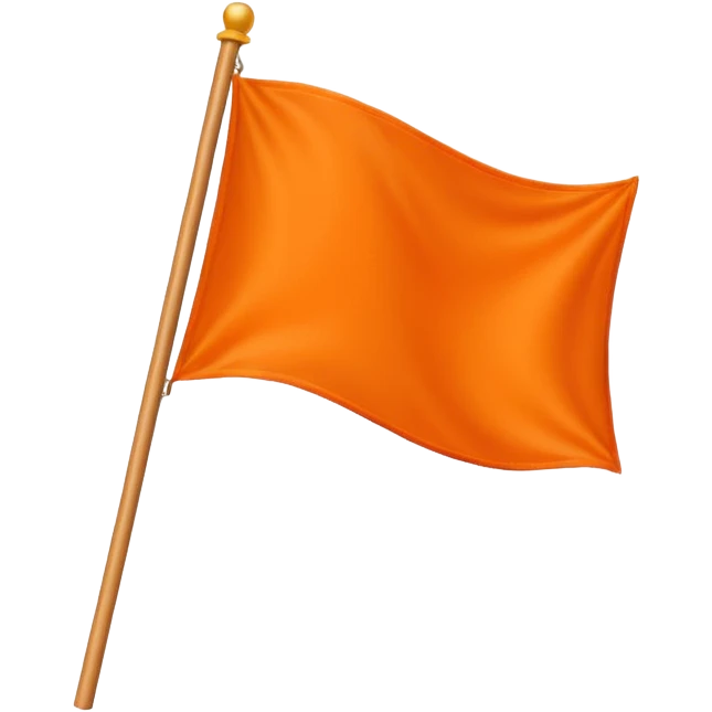 I want a flag  🚩🚩 like this but flag should be orange don't change shape just change color don't add eyes and smile emoji