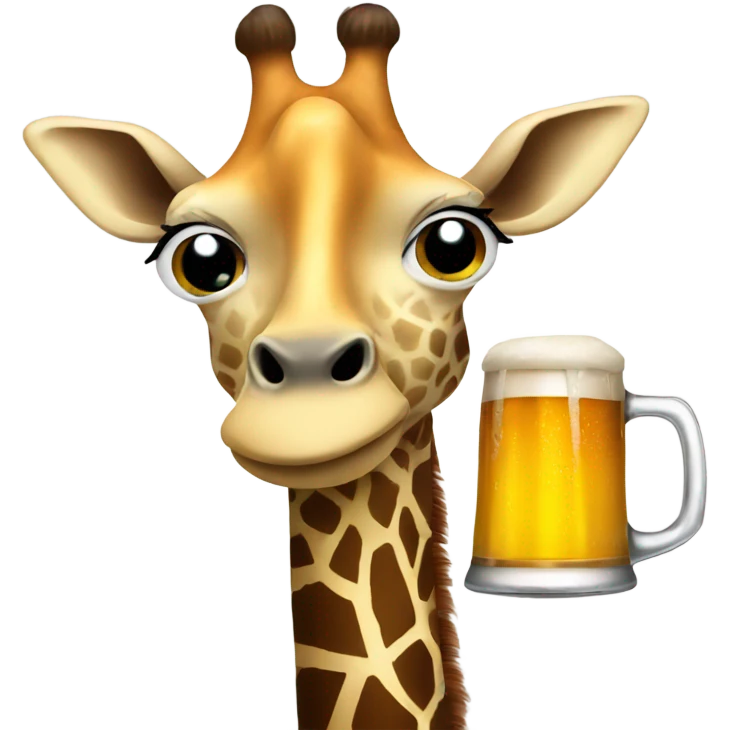 Giraffe drinking beer emoji