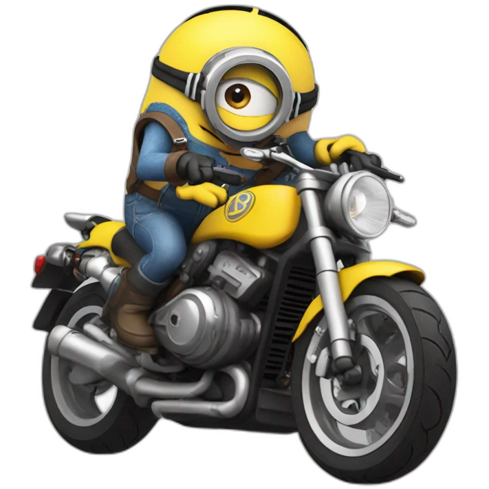 Minion papuche on motobike emoji