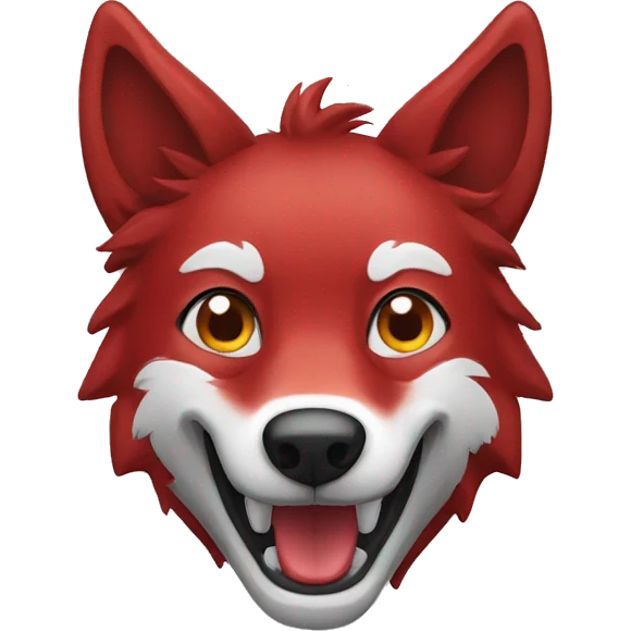  red Happy Wolf emoji