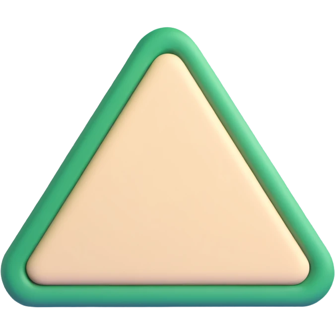 YouTube logo, natural shape: rounded rectangle with dark green fill, play triangle light beige, minimalism, volumetric style with soft shadows emoji