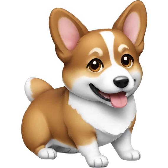 corgie dog brown and white emoji