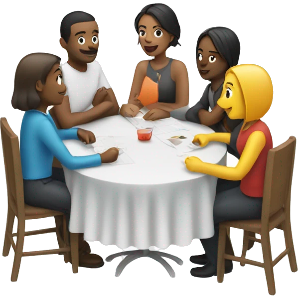 emoji showing people around a table to represent a team weekly check-in emoji