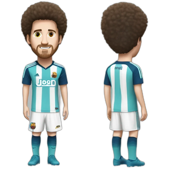 messi blanc avec coupe afro emoji