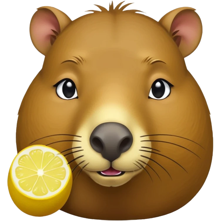 Capybara  holding  lemon emoji