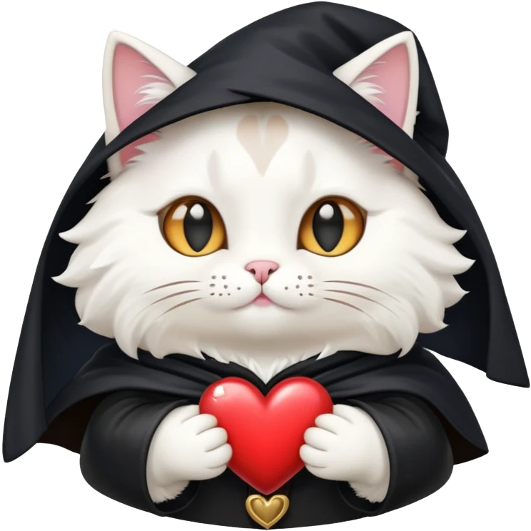 Кошка волшебник показывает сердечко emoji