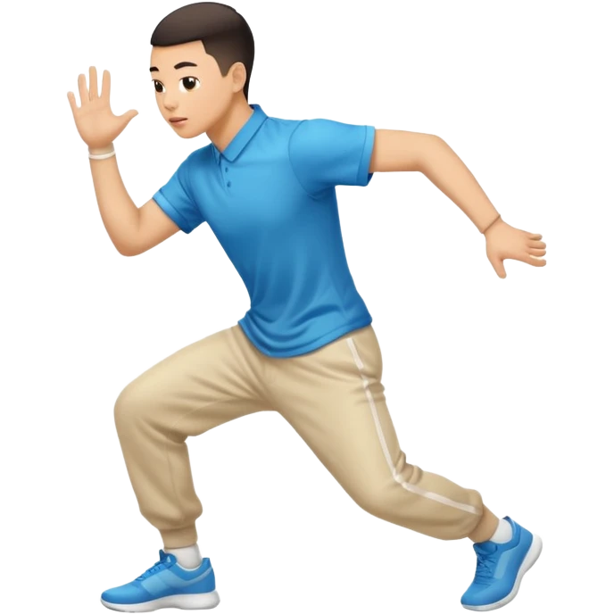 Chinese man twerking from behind angle in motion with motion blur to show he’s actively twerking his booty emoji