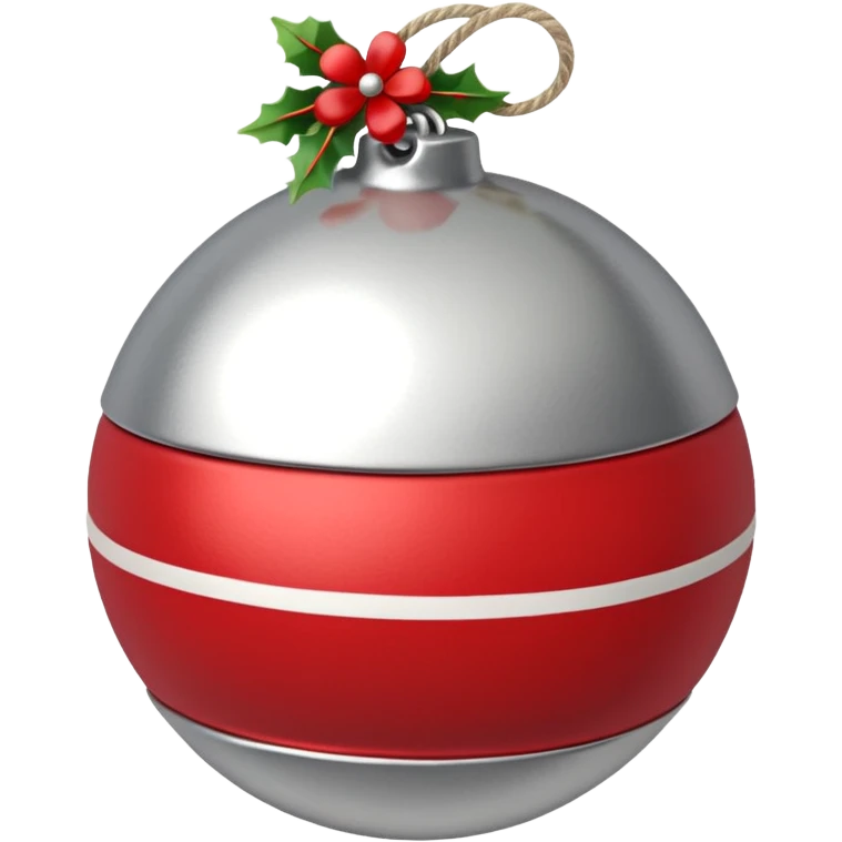 cute sleigh bell with red and white rope and floral decoratons emoji