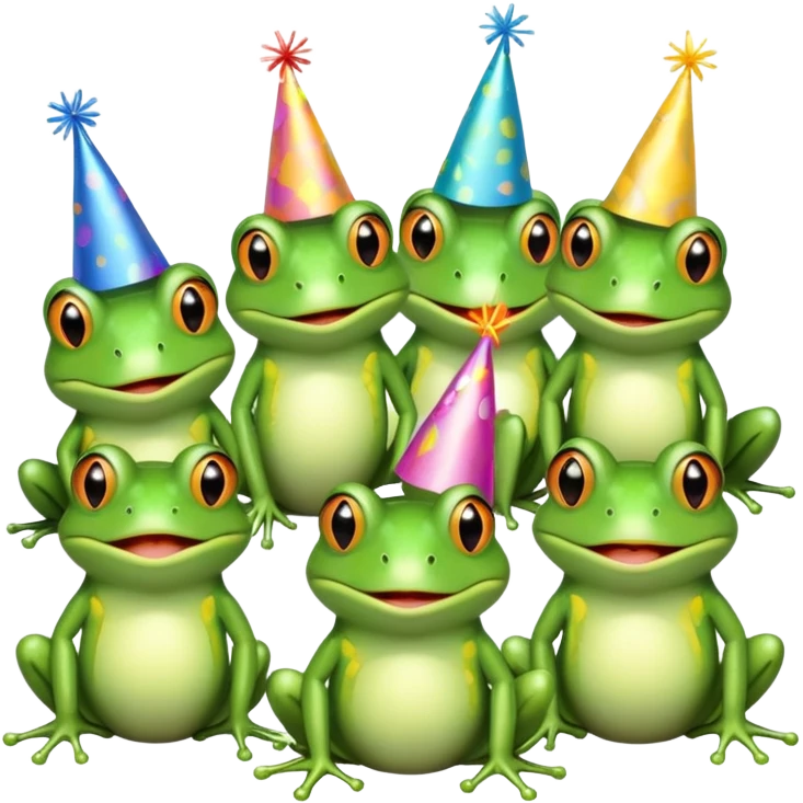 Birthday time with frogs emoji