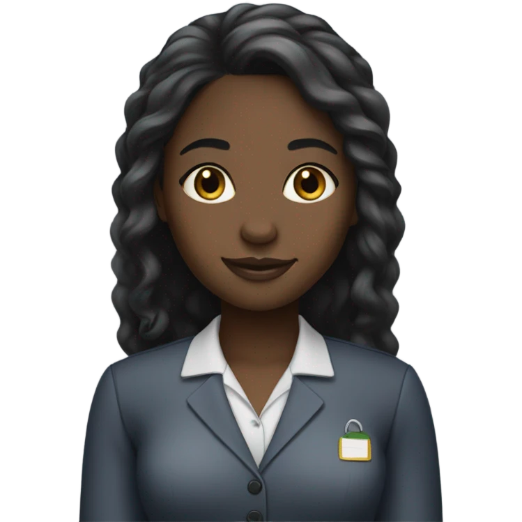 Black girl receptionist with long hair  emoji