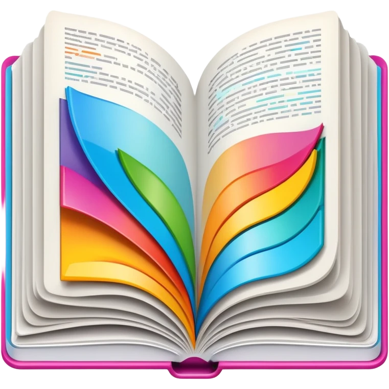 open magazine with colorful pages emoji