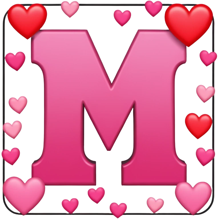 Mit vieeel Lieeebe - letter on a sign and hearts around it emoji