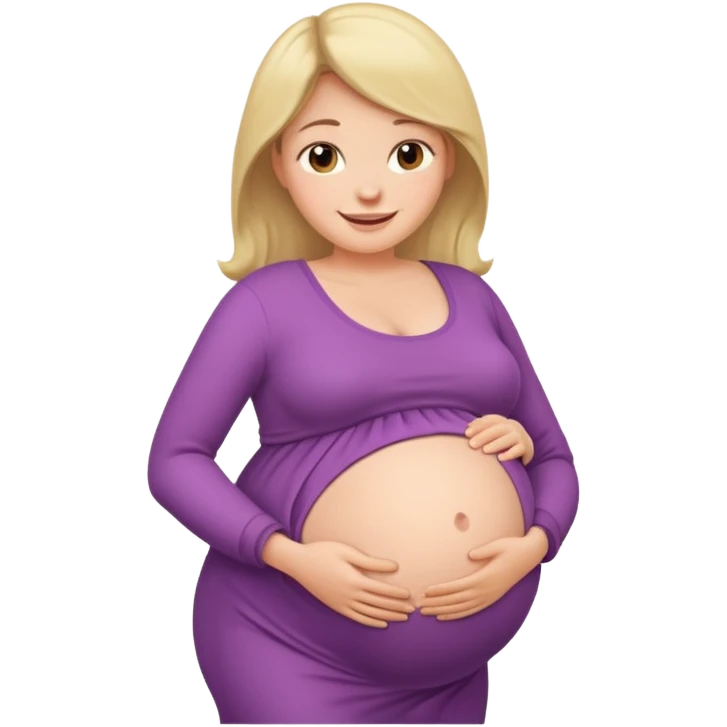 very heavily pregnant overdue lady with large belly  emoji