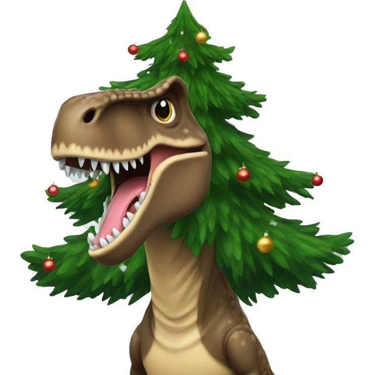 T. rex a Christmas tree emoji